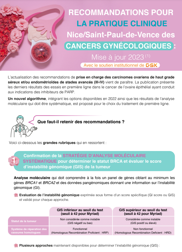 Pratique clinique cancers gyn&#233;cologiques